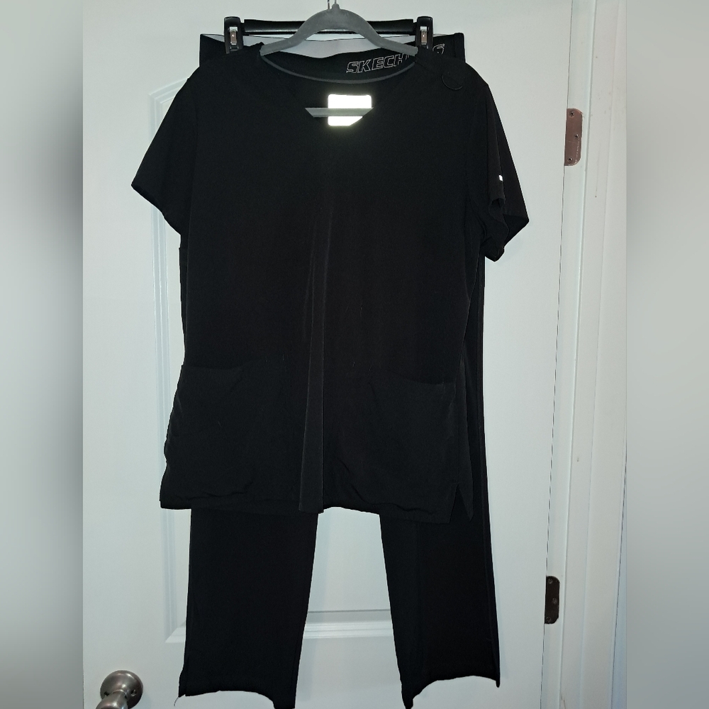Black Two-Piece Skechers Scrub Set